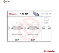 Brake pads P 85 121 BREMBO for SKODA VW