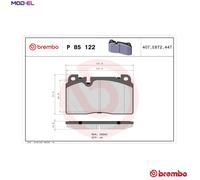 BRAKE PAD SET DISC BRAKE P 85 122 FOR AUDI CNCE/CHJA/CPMB/CNCD/CDNB/CNCB 2.0L