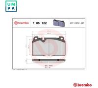 Front Brake Pad Set BREMBO P 85 122 for Audi/Porsche A6/A7/Q5/Macan (12-18)