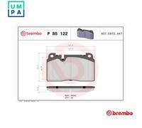BRAKE PAD SET DISC BRAKE P 85 122 FOR AUDI CNCE/CHJA/CPMB/CNCD/CDNB/CNCB 2.0L