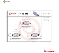 Brake pads P 85 126 BREMBO for VW SEAT AUDI SKODA CUPRA