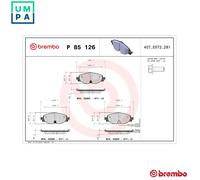 P 85 126X Brake Pad Set Front Braking Fits Audi A3 Allstreet Sportback By Brembo