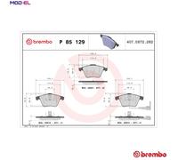 BRAKE PAD SET DISC BRAKE P 85 129 FOR VW CFFA/CBAA 2.0L 4cyl GOLF VI