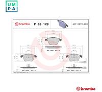 BREMBO P85129 Brake Pad Set Front Fits Audi A3 TT Seat Leon VW Golf Scirocco