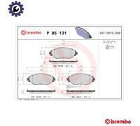 BRAKE PAD SET DISC BRAKE P 85 131X FOR VW DFGA/DFEA/CRLB/DFHA/DFCA/DDAA 2.0L