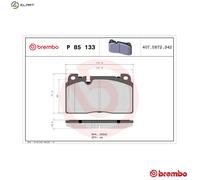 Brembo Brake Pad Set P85133 Front - Fits Audi Q5