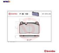 BRAKE PAD SET DISC BRAKE P 85 133 FOR AUDI CNCE/CHJA/CDNB/CNCB/CAEB/CDNC 2.0L