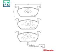 Brembo Brake Pad Set P 85 137X Front for VW SEAT AUDI SKODA