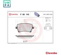 BREMBO P85143 Brake Pad Set For Disc Brake Rear Lucas System Fits Audi Bentley