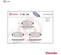 Brake Pads Set fits VW PASSAT 3G5 Front 1.4 1.8 2.0 2.0D 2014 on Brembo Quality