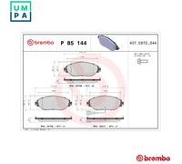 BREMBO P85144 Brake Pad Set Front Fits Seat Tarraco 1.4 e-HYBRID 1.5 TSI ACT
