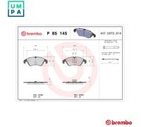 Brembo P85145 Brake Pads Set Front