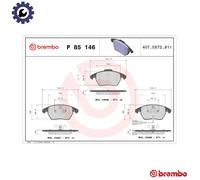 BREMBO P85146 Brake Pad Set For Disc Brake Front Fits VW Jetta 1.2 TSI 16V