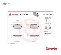 BRAKE PAD SET DISC BRAKE P 85 150 FOR AUDI A4 A5/S5/Convertible A6/S6/Allroad