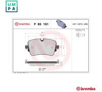 BREMBO P 85 161 Brake pad set