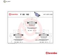 Brake pads P 85 162 BREMBO for AUDI SEAT