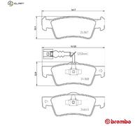 Brembo Brake Pad Set P85163 Rear with Piston Clip OE 7L6698451C Fits VW Touareg Multivan