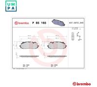 Brembo Brake Pad Set P85165X Front Genuine - Fits Audi VW Cupra - 4K0698151/AA/C