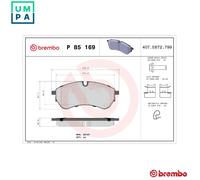 Brembo Brake Pad Set P85169 Front Disc CBI System 4x Pads Wear Indicator Fits MAN VW