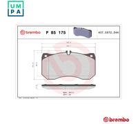 Brake pads P 85 175 BREMBO for AUDI A7 Sportback A6 C7 A6 C7 Avant A6 C8