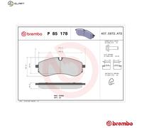 BREMBO P 85 178 Brake pad set