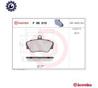 Brembo Brake Pad Set P 86 010 – Disc, Front Axle, Fits Volvo 440/460/480