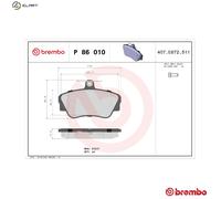 BRAKE PAD SET DISC BRAKE P 86 010 FOR VOLVO B 18 U 1.8L B18KP/18K/18KD 1.7L 4cyl