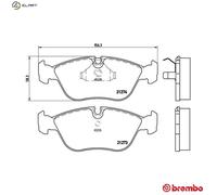Brembo Front Brake Pad Set P86013 with Anti-Squeak Plate for Volvo 850 C70 S70 V70 XC70