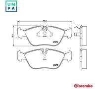 Brembo Front Brake Pad Set P86013 with Anti-Squeak Plate for Volvo 850 C70 S70 V70 XC70