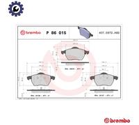 BREMBO P 86 015 Brake pad set