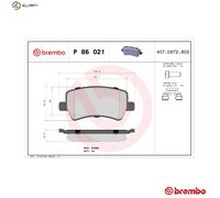 BREMBO P86021 Brake Pad Set Rear Fits Land Rover Range Rover Evoque Volvo S60