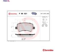 BRAKE PAD SET DISC BRAKE P 86 021X FOR VOLVO ASIA LAND ROVER RANGE/EVOQUE/SUV