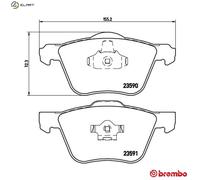 Brembo Brake Pad Set Front With Anti-Squeak Plate Fits Volvo S60 V70 XC90