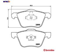 Brembo Brake Pad Set P86 022 Front - Anti-Squeak Plate - Fits Volvo S60 V70 XC90