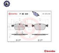 BRAKE PAD SET DISC BRAKE P 86 023 FOR VOLVO ASIA XC/60/CLASSIC XC60 2.0L 4cyl