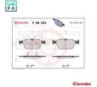 BRAKE PAD SET DISC BRAKE P 86 023 FOR VOLVO ASIA XC/60/CLASSIC XC60 2.0L 4cyl