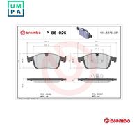 Brake pads P 86 026 BREMBO for VOLVO XC60 I SUV XC60 I VAN