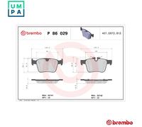 Brake pads P 86 029 BREMBO for LAND ROVER VOLVO JAGUAR POLESTAR