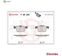 Brake pads P 86 029 BREMBO for LAND ROVER VOLVO JAGUAR POLESTAR