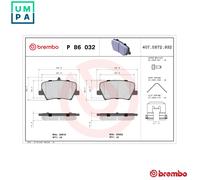 BREMBO P 86 032 Brake pad set