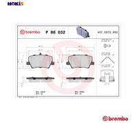 BREMBO P 86 032 Brake pad set