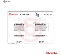 BREMBO P A6 012 Brake pad set