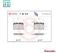 BREMBO P A6 012 Brake pad set