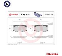 Front Brake Pad Set BREMBO P A6 016
