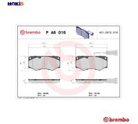 Front Brake Pad Set BREMBO P A6 016