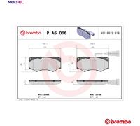 Front Brake Pad Set BREMBO P A6 016
