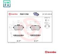 BRAKE PAD SET DISC BRAKE P50117NX FOR MERCEDES-BENZ OM 651.921 2.1L 4cyl S-CLASS