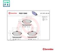 Brembo Brake Pad Set P50119NX - Disc Brake for Mercedes-Benz C-Class Convertible 2.0L