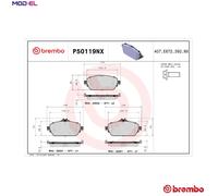 BRAKE PAD SET DISC BRAKE P50119NX FOR MERCEDES-BENZ C-CLASS/Convertible 2.0L