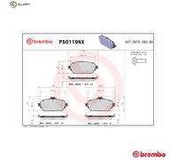 BRAKE PAD SET DISC BRAKE P50119NX FOR MERCEDES-BENZ C-CLASS/Convertible 2.0L
